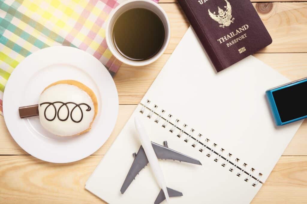 Travel Blog image with plane and Coffee
