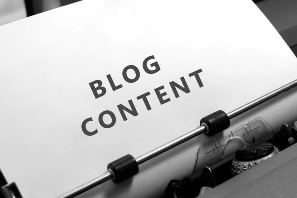 Blog Content typed on an old fashioned typewriter