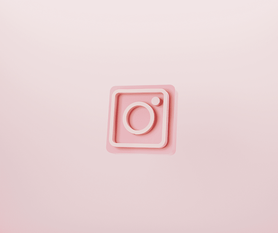 Instagram logo in a pink colour on a pink background